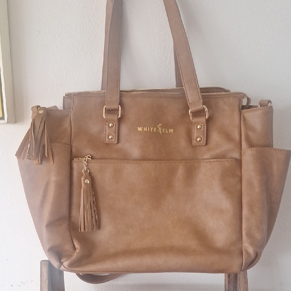 White Elm Brown Gemini Tote Or Crossbody Bag - Picture 11 of 13